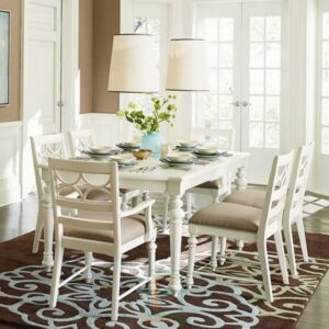 Set Meja Makan Minimalis Klasik Duco Putih Dudukan Busa