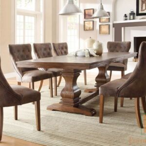 Set Meja Makan Minimalis Jok Busa Mewah Kayu Solid