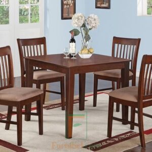 Set Meja Makan Minimalis Coklat Jok Busa 4 Kursi