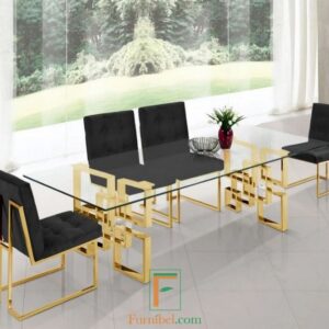 Kaki Meja Kantor Meeting Stainless Modern Kotak Abstrak Gold