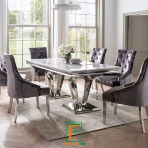 Kaki Meja Makan Stainless Empat Segitiga Sama Kaki