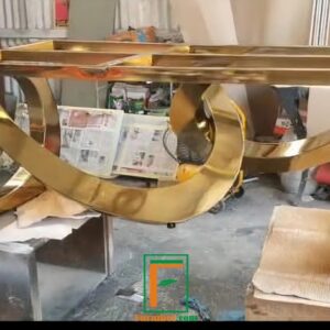Kaki Meja Kantor Stainless Gold Abstrak Bundar