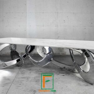Kaki Meja Meeting Stainless Unik Air Desain Tidak Tertata