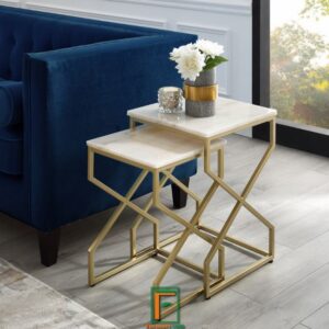 Set Meja Kopi Stainless Emas Kecil Besar Pendek Tinggi