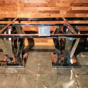 Kaki Meja Makan Stainless Marmer Mewah