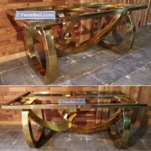 Kaki Meja Kantor Stainless Emas Unik Pameran Absurd Weird