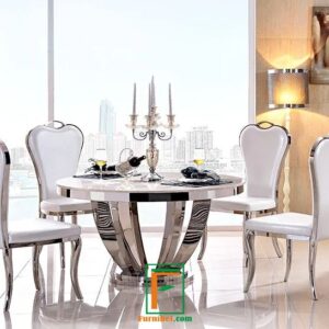 Kaki Meja Makan Stainless Bundar 4 Motif Cakar