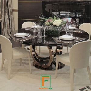 Kaki Meja Makan Stainless Bundar 3 Lingkaran