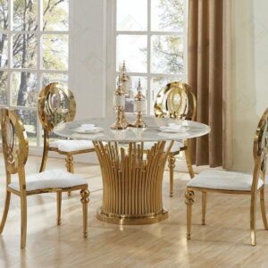 Kaki Meja Makan Stainless Bundar Mekar Batang Hollow