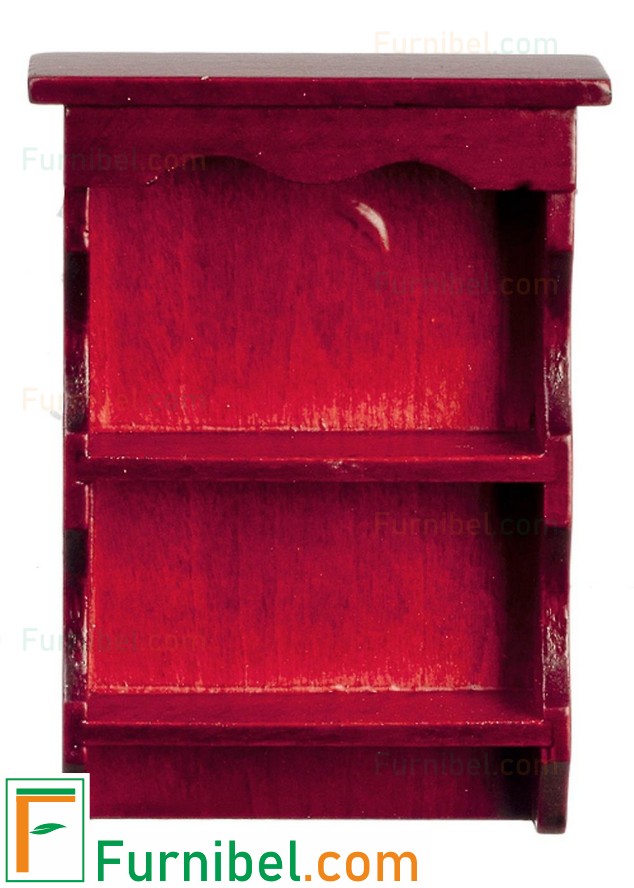 Rak Lemari Buku Minimalis Kayu Solid Gaya Vintage Warna Merah Jambu