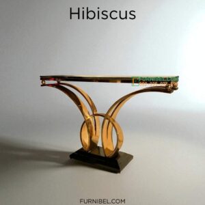 Meja Foyer Hotel Stainless Top Marmer Hitam