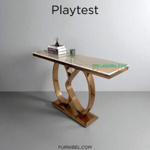 Meja Konsul Marmer Batu Asli Kaki Stainless