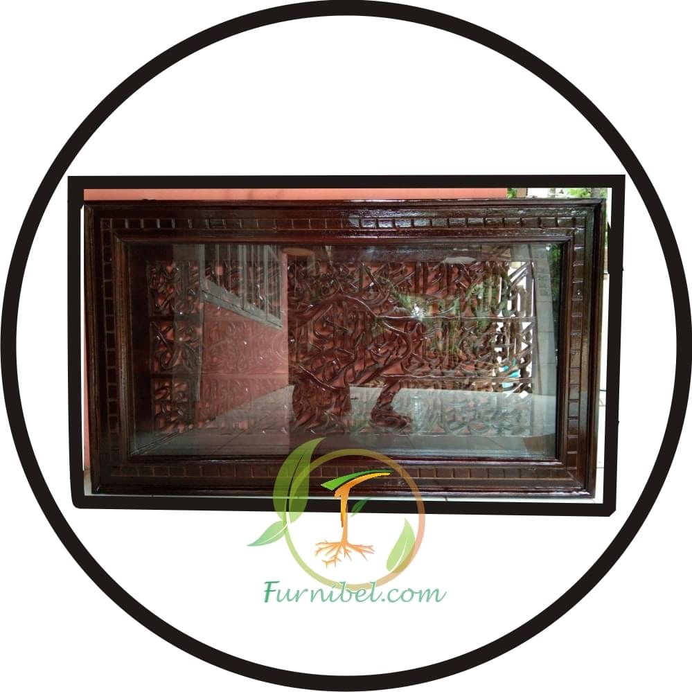 Kaligrafi Persegi Panjang Kayu Jati